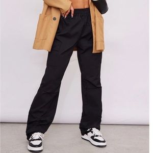 PLT Black straight leg cargo pants